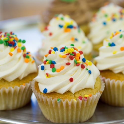 Buttercream Frosting on cupcakes with sprinkles